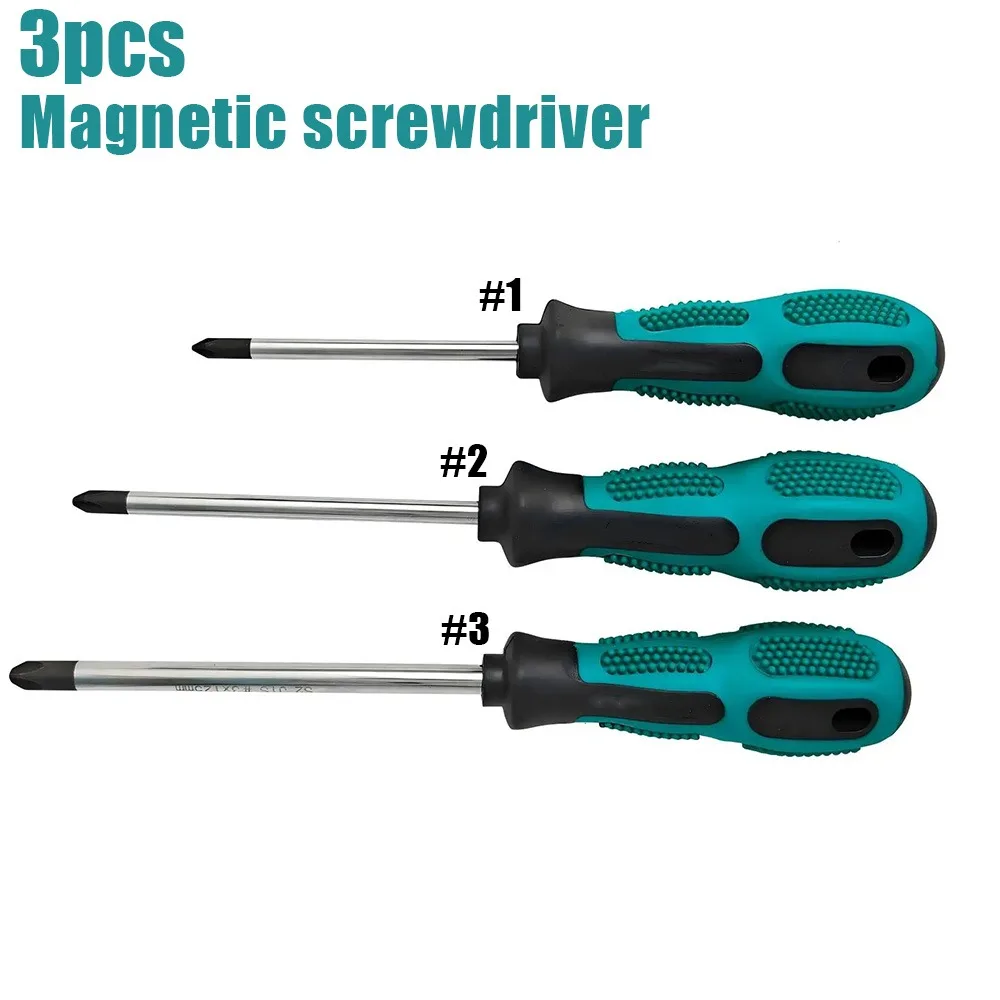 Screwdriver Set - This 3-piece magnetic screwdriver set (#1,