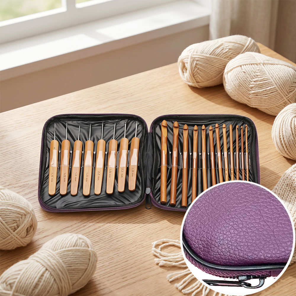 74pcs Bamboo Crochet Hooks Set - Tool Bag review and price